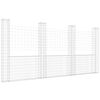 vidaXL Ogrodzenie gabionowe z 4 słupkami, żelazo, 380x20x200 cm