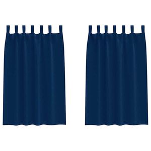 vidaXL Firany blackout z k&oacute;łkami 2 pcs Ciemnoniebieski 175 x 140 cm