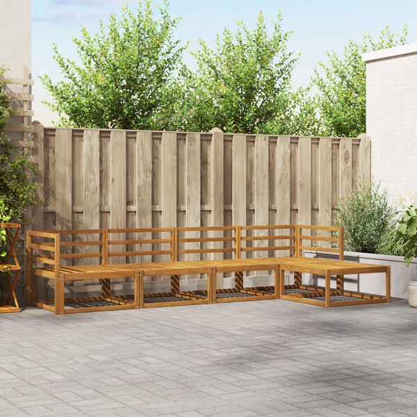 vidaXL Zestaw sof na zewnątrz 5 pcs Naturalny Lite Drewno Akacji