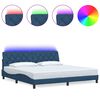vidaXL Rama ł&oacute;żka z LED bez materaca Niebieski 200x200 cm Tkanina