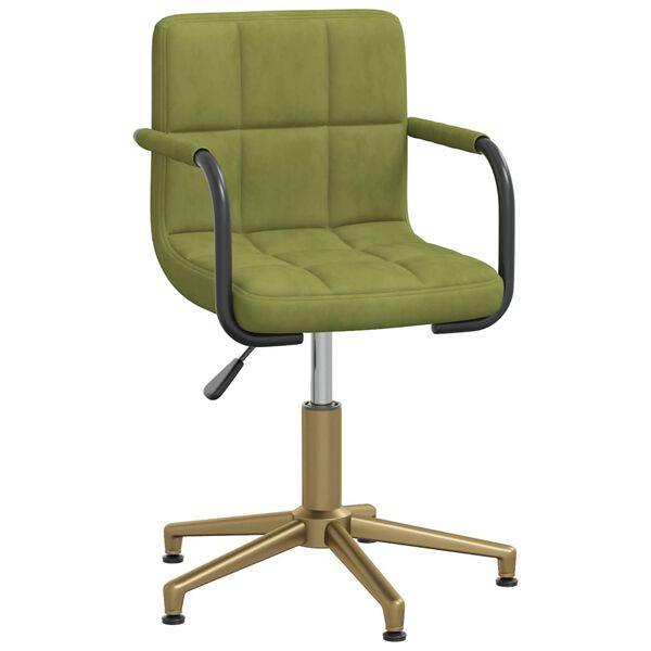 vidaXL Obrotowe krzesła stołowe, 4 szt., jasnozielone, aksamitne