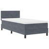 vidaXL Ł&oacute;żko z sprężyną LED Ciemnoszary 100 x 200 cm Aksamit