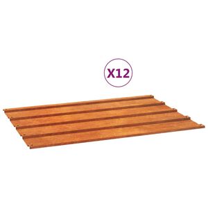 vidaXL Panele dachowe, 12 szt., rdzawe, 60x44 cm, stal kortenowska