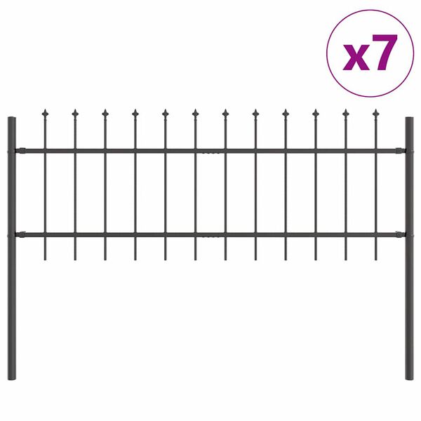vidaXL Ogrodzenie Ogrodowe 7 pcs Szary 11,9 x 0,6 m