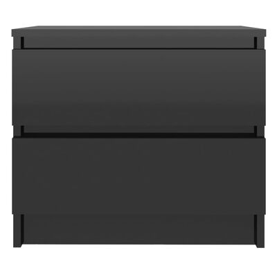 vidaXL Szafka nocna, czarna, wysoki połysk, 50x39x43,5 cm, płyta