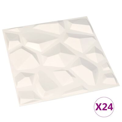 vidaXL Panele ścienne 3D, 24 szt., 0,5x0,5 m, 6 m²