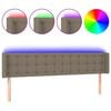 vidaXL Zagł&oacute;wek do ł&oacute;żka z LED, taupe, 183x16x78/88 cm, tkanina