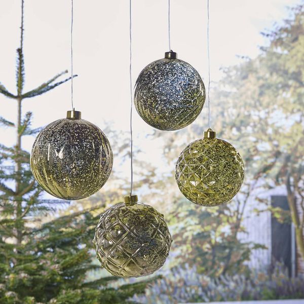 Luxform Lampa wisząca LED Ball Diamonds, na baterie, złota