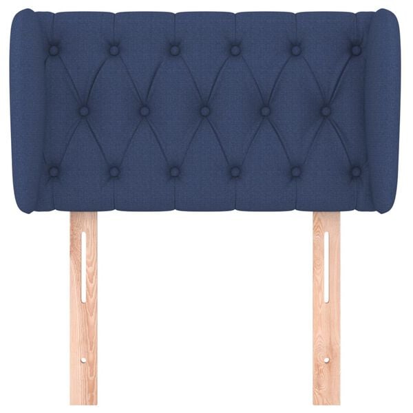 vidaXL Zagł&oacute;wek uszak, niebieski, 83x23x78/88 cm, tkanina