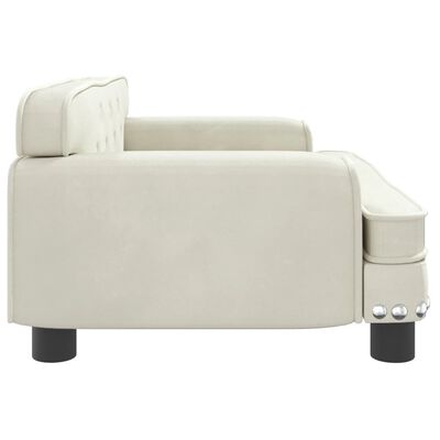 vidaXL Sofa dla dzieci, kremowa, 70x45x30 cm, aksamit