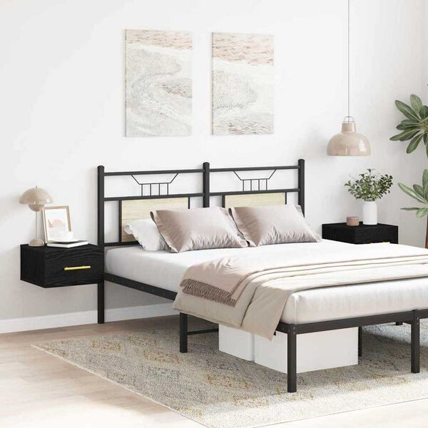 vidaXL Szafka Nocna 2 pcs Czarny Dąb 35 x 35 x 20 cm