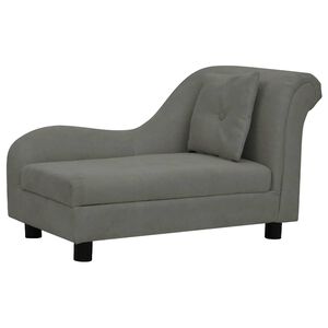 vidaXL Sofa dla psa, z poduszką, ciemnoszara, 83x44x44 cm, pluszowa