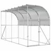 vidaXL Kurnik przy ścianie srebrny 600 x 150 x 215 cm Stal ocynkowana