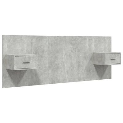 vidaXL Wezgłowie z szafkami, szarość betonu, materiał drewnopochodny