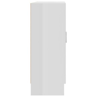 vidaXL Witryna, wysoki połysk, biała, 82,5x30,5x80 cm
