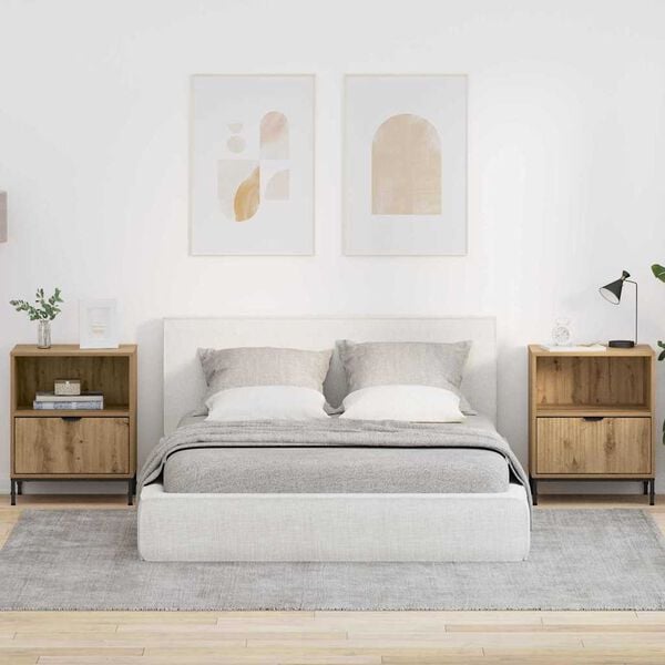 vidaXL Szafka Nocna z szufladą 2 pcs dąb artisan 49 x 36 x 61 cm