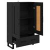 vidaXL Highboard Czarny Dąb 69,5 x 31 x 115 cm Materiał drewnopochodny