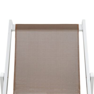 vidaXL Składane krzesła plażowe, 2 szt., aluminium i textilene, brąz