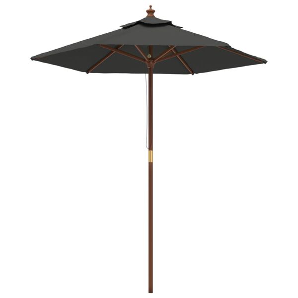vidaXL Parasol ogrodowy na drewnianym słupku, antracytowy, 196x231 cm