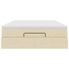 vidaXL Rama ł&oacute;żka otomana z materacem, kremowa, 140x190 cm, tkanina