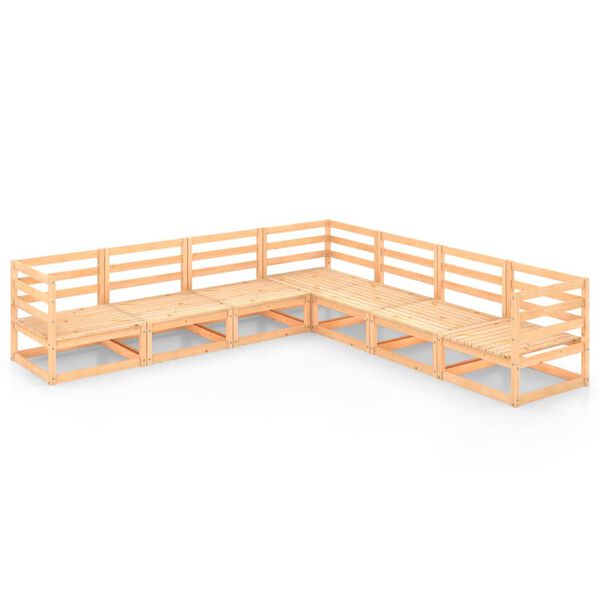 vidaXL 7-cz. zestaw mebli wypoczynkowych do ogrodu, drewno sosnowe