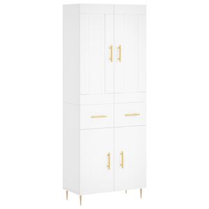vidaXL Witrynka, biała, 69,5x34x180 cm, materiał drewnopochodny