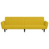 vidaXL 2-osobowa kanapa, ż&oacute;łta, tapicerowana aksamitem