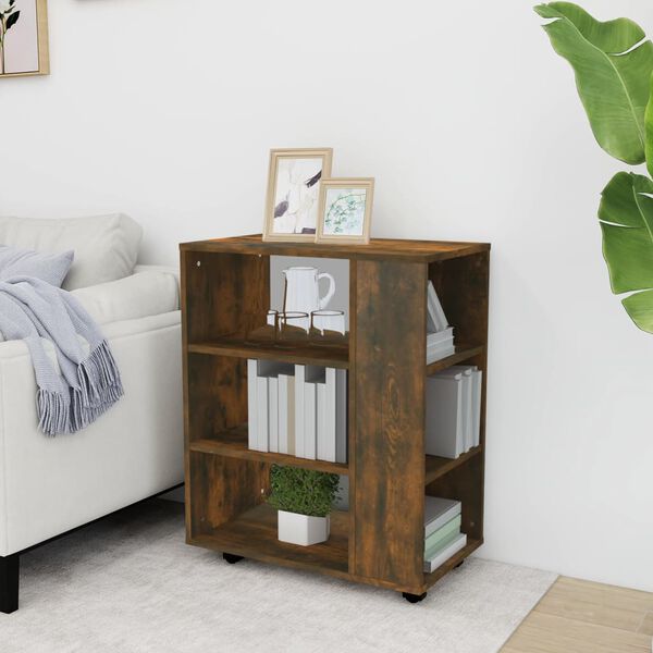 vidaXL Szafka na k&oacute;łkach, przydymiony dąb, 60x35x75 cm