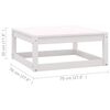 vidaXL Stołki ogrodowe z poduszkami, 2 szt., białe, drewno sosnowe