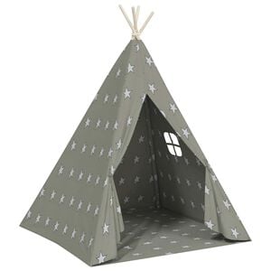 vidaXL Namiot tipi dla dzieci, torba, poliester, szary, 115x115x160 cm