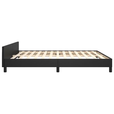 vidaXL Rama łóżka z zagłówkiem, czarna, 180x200 cm, sztuczną skórą