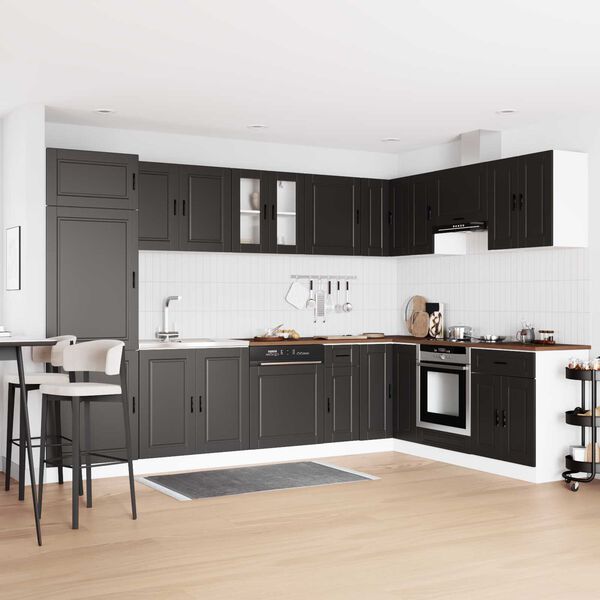 vidaXL Szafka pod zlew z drzwiami Porto Czarny 80 x 46 x 81,5 cm