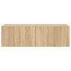 vidaXL Ścienna szafka TV z LED, dąb sonoma, 100x35x31 cm