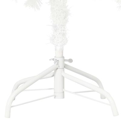 vidaXL Sztuczna choinka z lampkami i bombkami, biała, 240 cm
