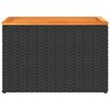 vidaXL Stoliki ogrodowe, 2 szt, czarne, 55x34x37cm, rattan PE i drewno