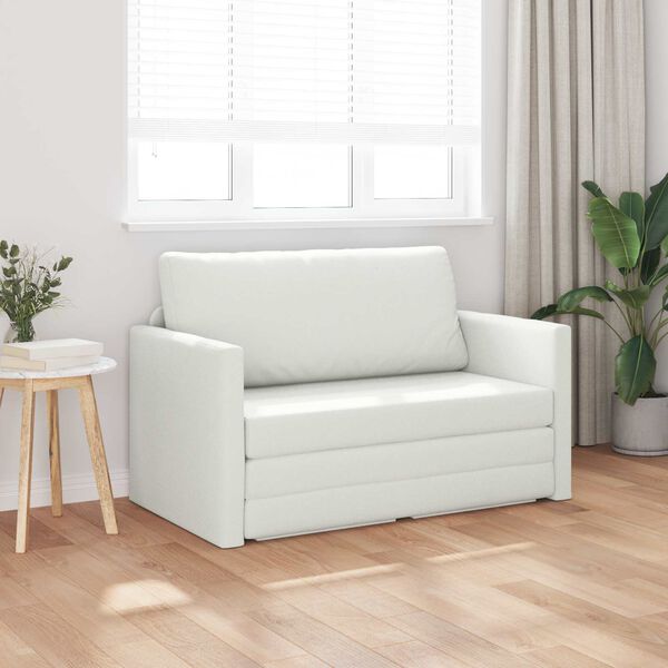 vidaXL Sofa Bed 110cm Biały Sztuczna sk&oacute;ra