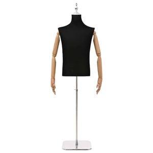 vidaXL Regulowana manekin 170-218 cm z podstawą Mężczyzna PP Czarny