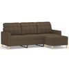 vidaXL 3-osobowa sofa z podn&oacute;żkiem, brązowy, 180 cm, tkaniną