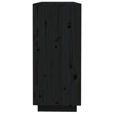 vidaXL Szafka, czarna, 110,5x35x80 cm, lite drewno sosnowe