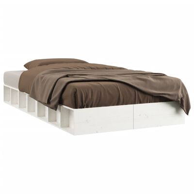 vidaXL Rama łóżka, biała, 100 x 200 cm, lite drewno