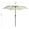 vidaXL Parasol ogrodowy z LED i aluminiowym słupkiem, 300 cm, piaskowy