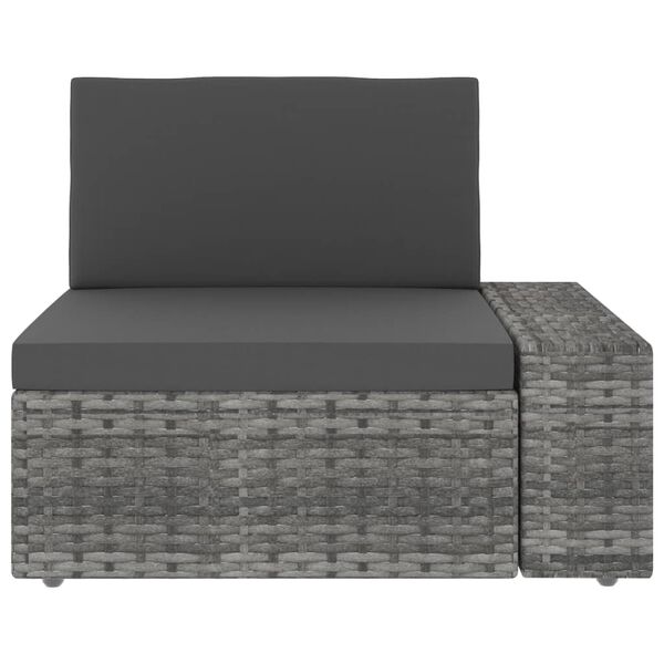 vidaXL Sofa modułowa 2-osobowa, rattan PE, szara
