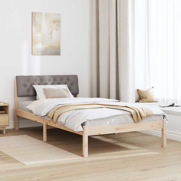 vidaXL Rama ł&oacute;żka Brązowy i taupe 100 x 200 cm Lite drewno sosnowe