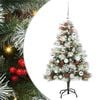 vidaXL Sztuczna choinka Zielono-biały 120 cm PVC, Metal i Plastik
