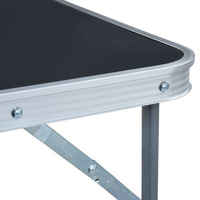 vidaXL Składany stolik turystyczny z metalową ramą, 80x60 cm, szary