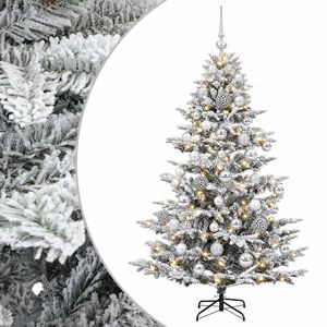 vidaXL Sztuczna choinka z bombką 150 cm 150 LED Ciepła biel PE i PVC