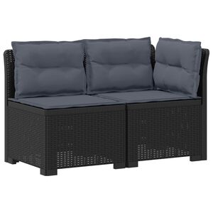 vidaXL Sofa Ogrodowa 2-osobowa z Poduszkami w Wyglądzie Rattanowym