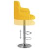 vidaXL Stołki barowe, 2 szt., musztardowe, tapicerowane tkaniną