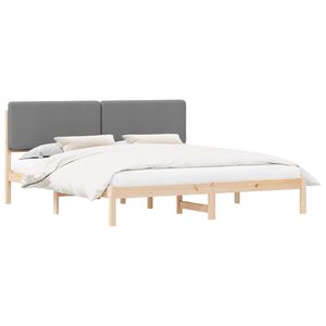 vidaXL Ramka ł&oacute;żka z tapicerowanym wezgłowiem Jasnoszary 180 x 200 cm