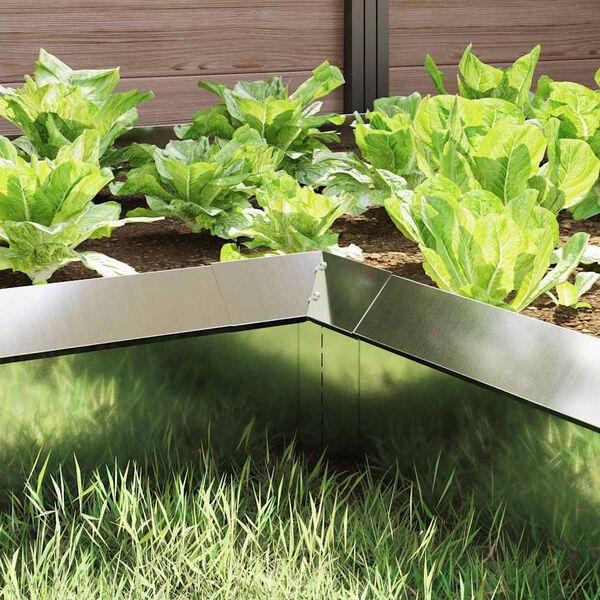 vidaXL Ogrodzenie ślimakowe 4 pcs Srebrny 10 x 10 x 25 cm